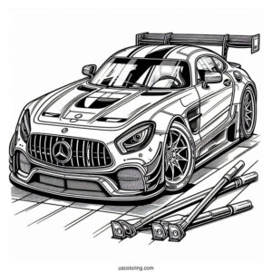 Mercedes Sports Car To Color