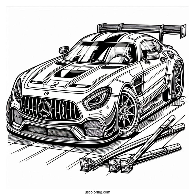 Mercedes Sports Car To Color