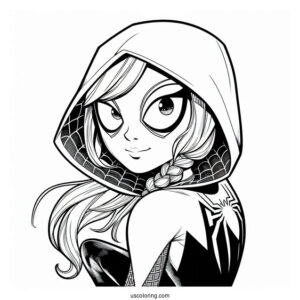 Spider-Gwen Coloring Page With Miles Morales