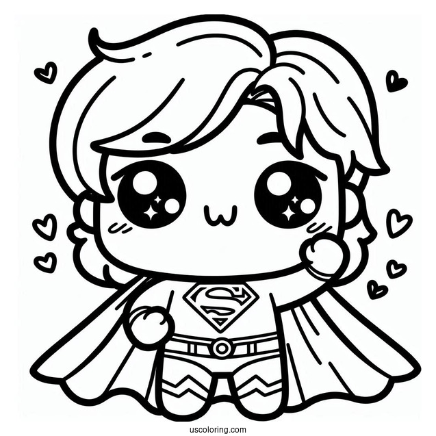 Cute Kawaii Superman Coloring