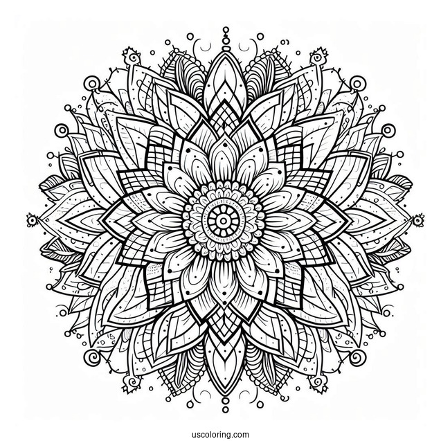 Cactus Mandala To Color For Relaxation