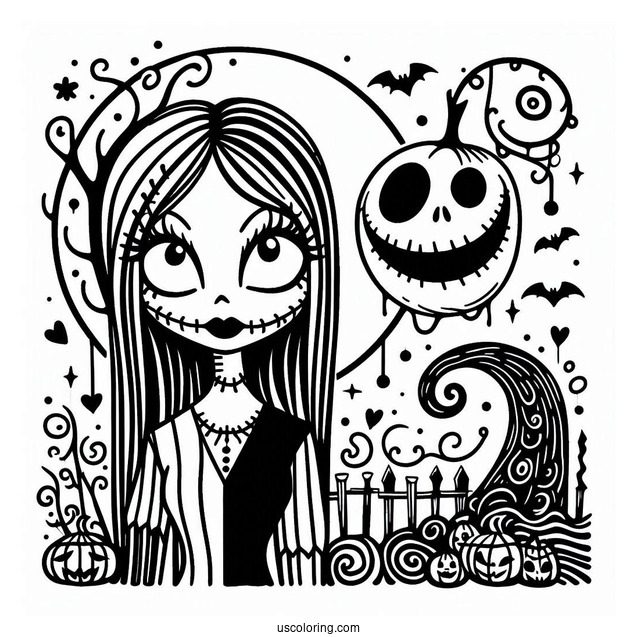 Halloween Coloring Page Of Sally