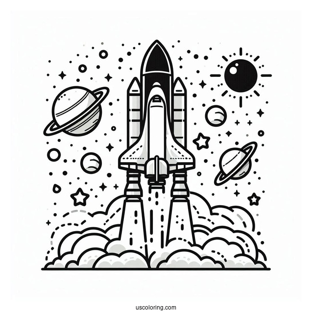 Discovery Space Shuttle Rockets Ignited