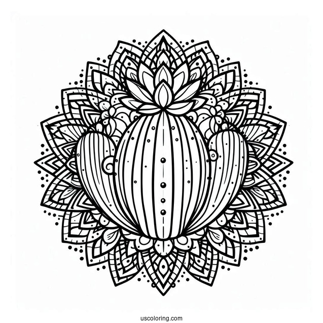 Cactus Mandala To Color For Relaxation