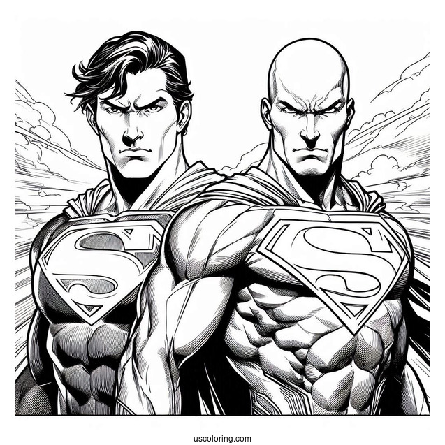 Superman Vs Lex Luther Coloring Page