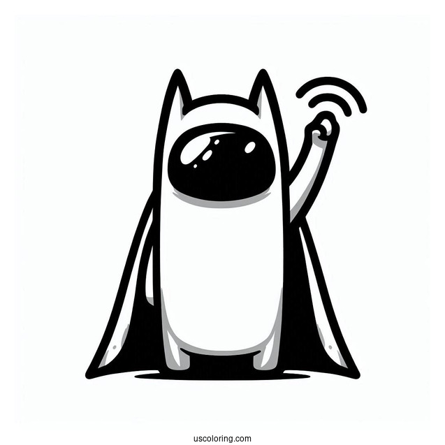 Among Us Batman With Bat Signal Coloring Sheet