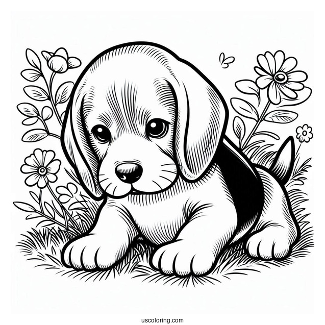 Beagle Puppy On Grass