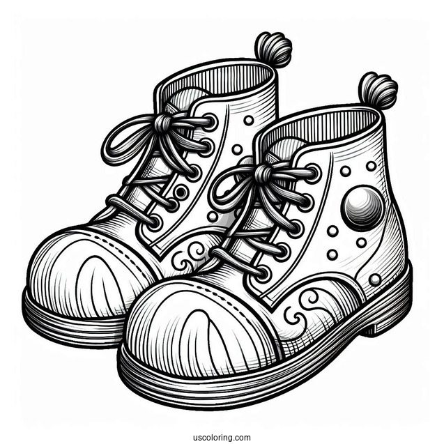 Clown Shoes for Preschoolers to Color