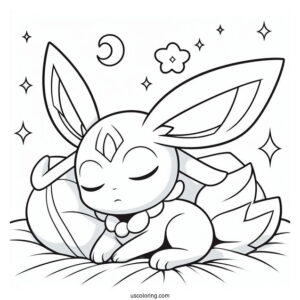 Sleepy Sylveon Coloring Page