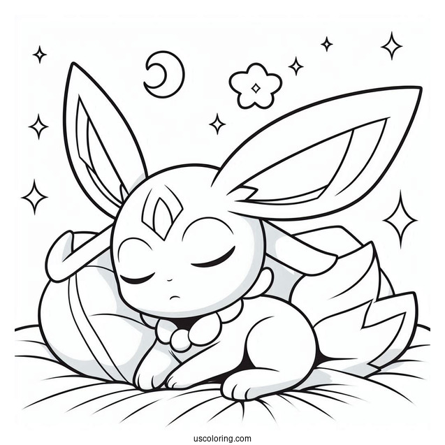 Sleepy Sylveon Coloring Page