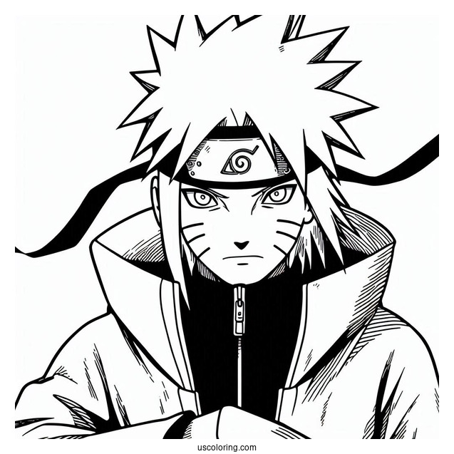 Naruto Coloring Page of Uchiha Itachi In Akatsuki Robe