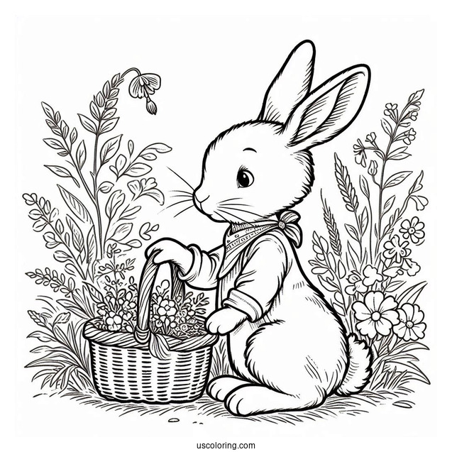 Simple Peter Rabbit Coloring Page For Kids