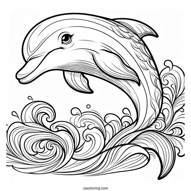 Breaker The Dolphin From The Little Mermaid Coloring Sheet