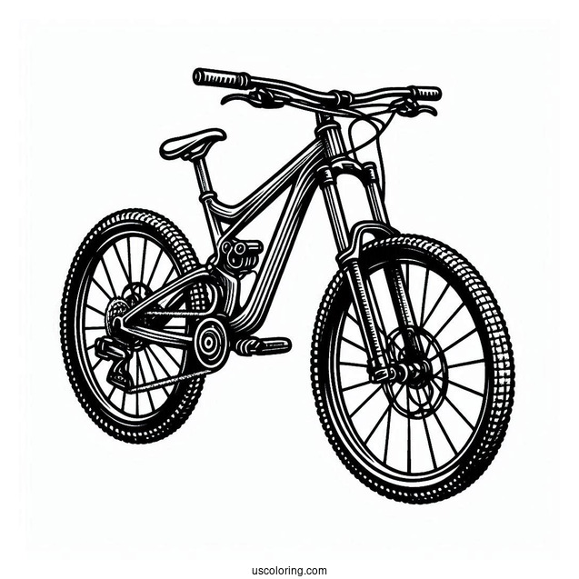 Young Talent Downhill Tues Mountain Bicycle Coloring Page