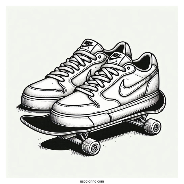 Nike Coloring Page Of SB Men s Bruin React On Skateboard
