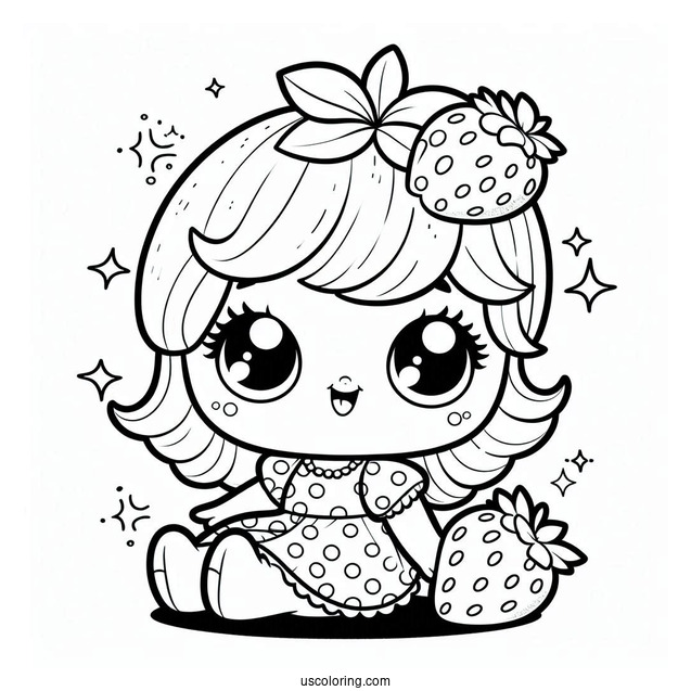 Strawberry Shortcake Coloring Page of Baby Strawberry Shortcake For Kids