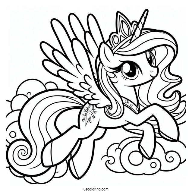 Cartoon Princess Celestia Flying