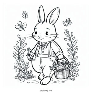 Simple Peter Rabbit Coloring Page For Preschoolers