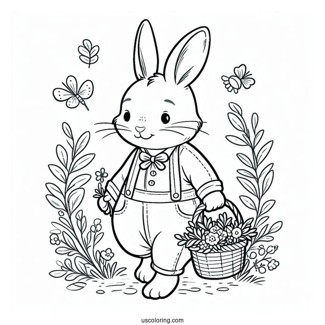 Simple Peter Rabbit Coloring Page For Preschoolers