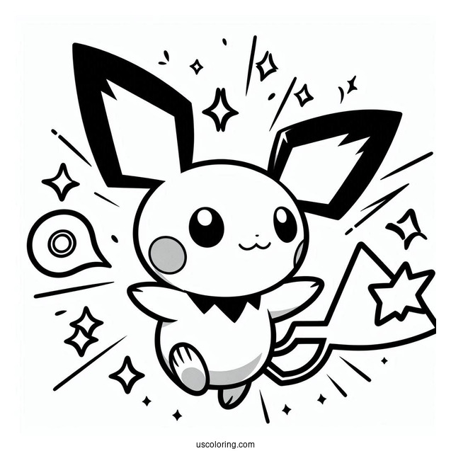 Energy Patch Pichu Coloring Page Pokemon Card