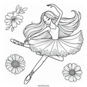 Ballerina With Long Hair Dancing