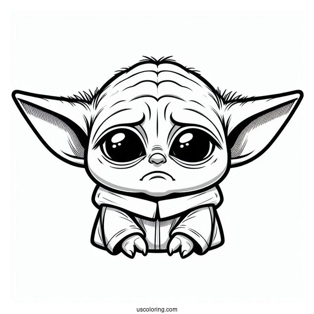 Upset Baby Yoda To Color