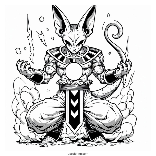 Dragon Ball Z Coloring Page Of Beerus God of Destruction