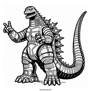 Robot Godzilla Coloring Page