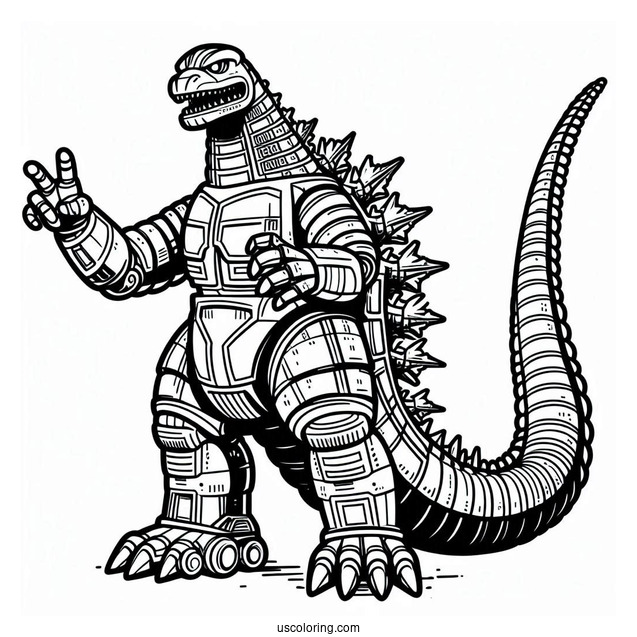 Robot Godzilla Coloring Page