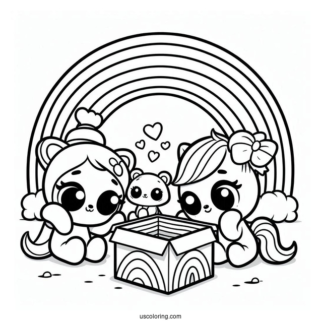Rainbow Friends Coloring Page Looking At Odd Box