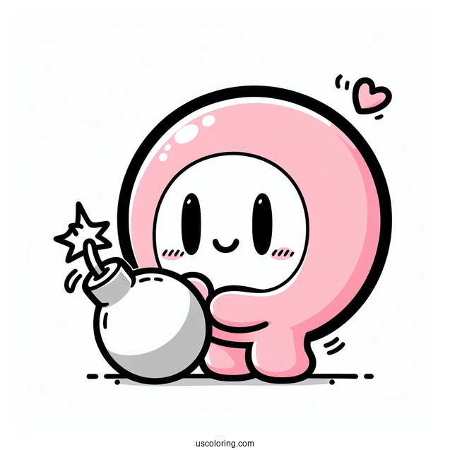 Pink Shy Guy Coloring Page Petting Bomb Ombs For Kids