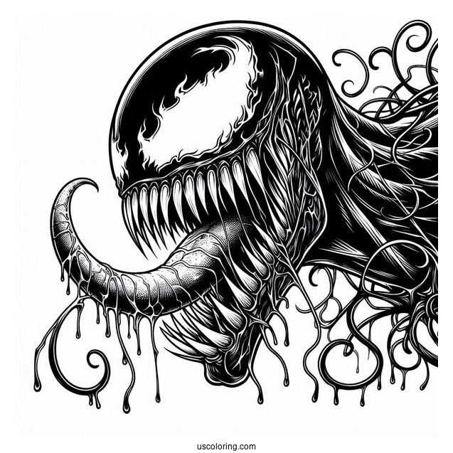 Venom Piercing Carnage Coloring Page