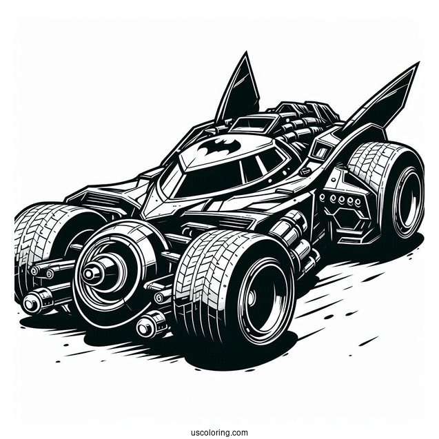 Dark Knight Batmobile Coloring Sheet