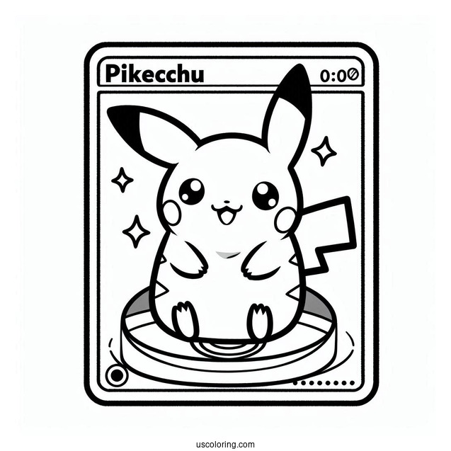 Pikachu Nuzzle Pokemon Card Coloring Page