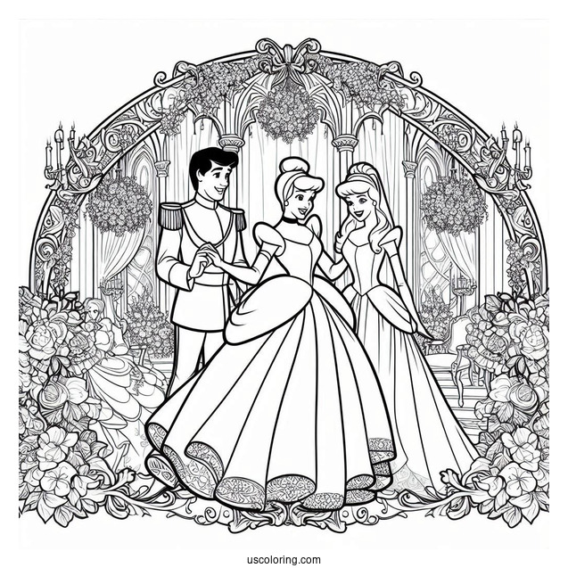 Coloring Page Of Cinderella_s Wedding