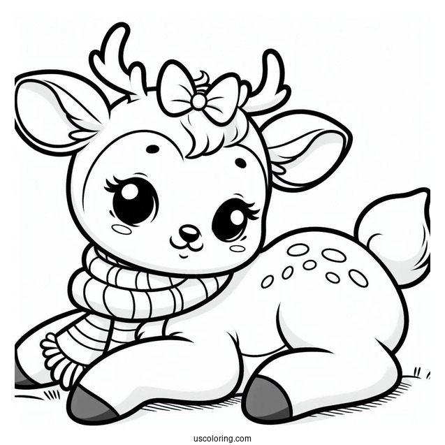 Baby Rudolph Coloring Page