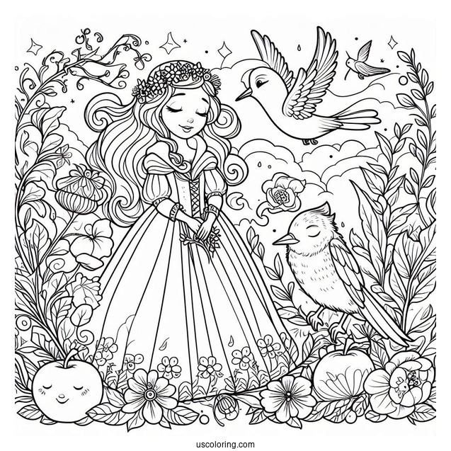 Coloring Page Of Flora, Fauna, and Merryweather