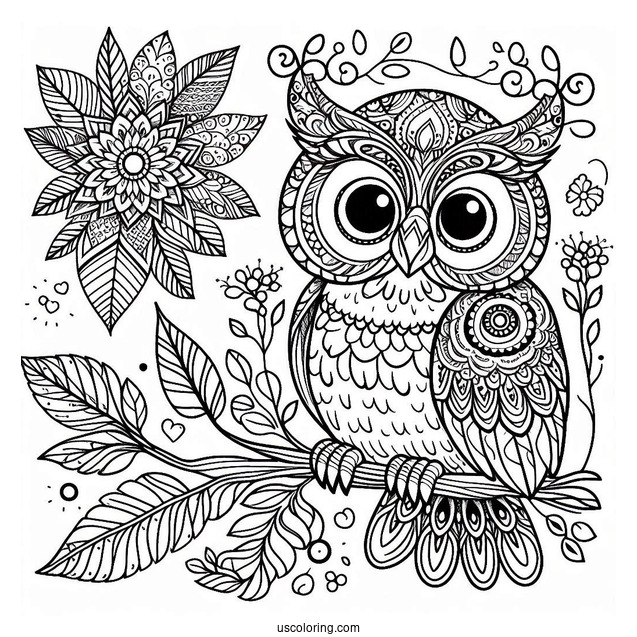 Detailed Owl Coloring Page