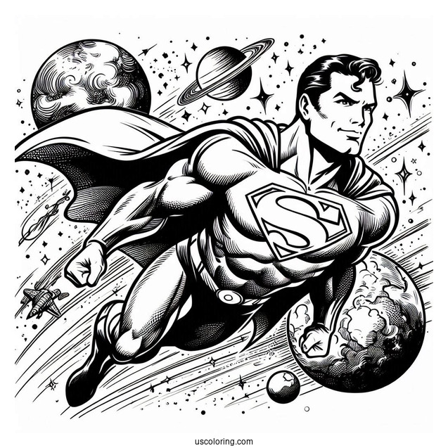 Superman Flying In Outer Space