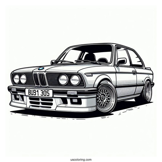 BMW Coloring Page 3.0 CSL Hommage For Kids