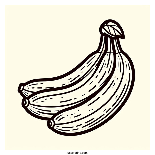 Easy Outline Of Banana For Preschoolers To Color