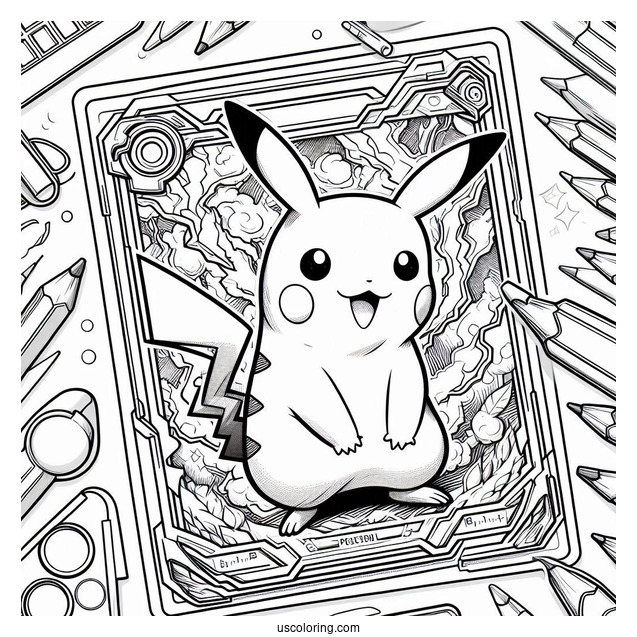 Detailed Pokemon Card Of Pikachu