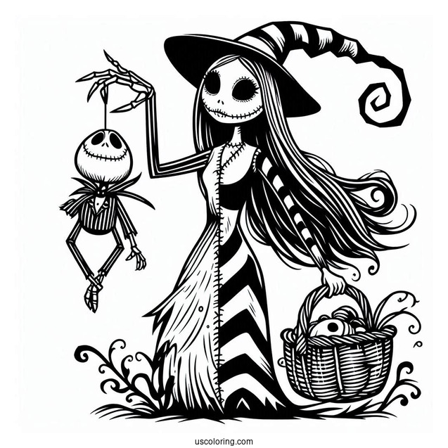 Halloween Coloring Page Of Sally