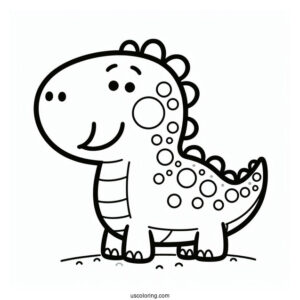 Dinosaur Themed Peppa Pig Coloring Page