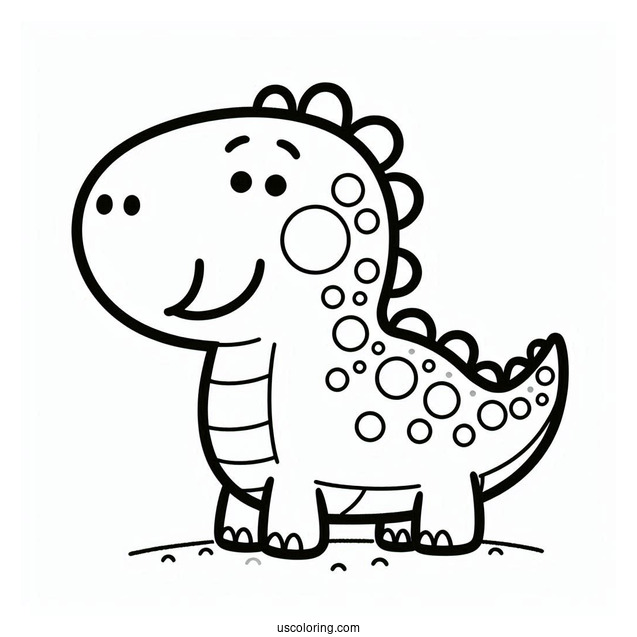 Dinosaur Themed Peppa Pig Coloring Page