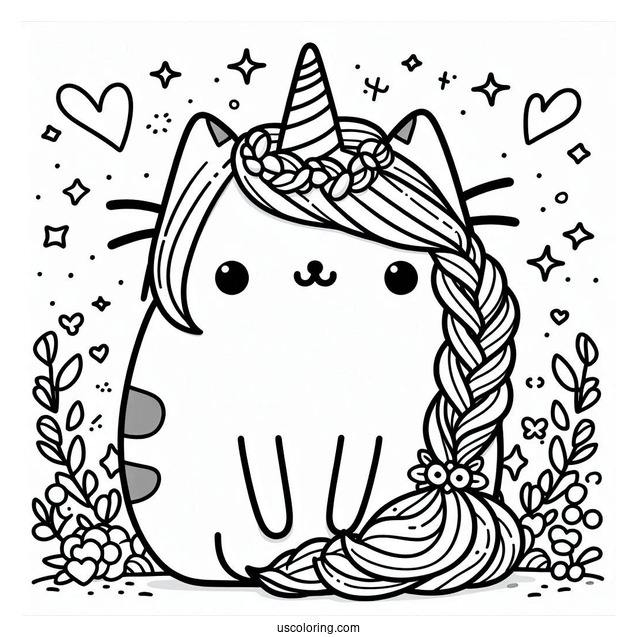 Cute Pusheen Unicorn With Braided Hair