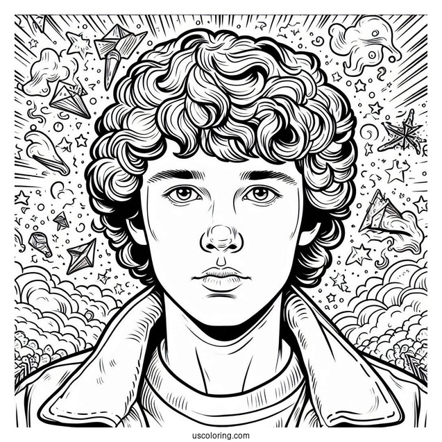 Dustin Henderson Coloring Page