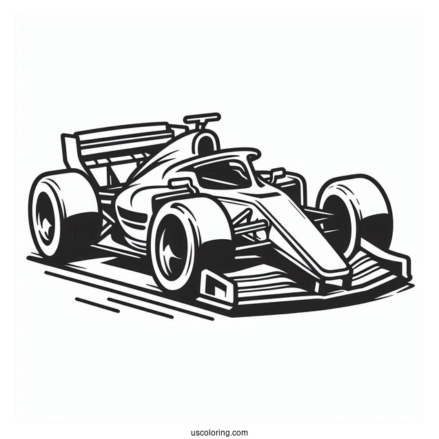 Simple Outline Of Race Car To Color