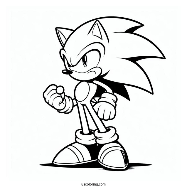 Super Sonic Coloring Page For Kids
