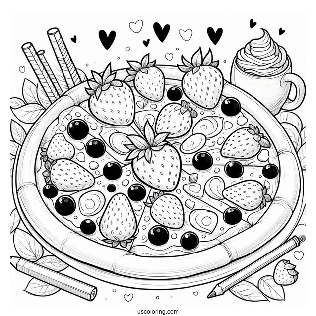 Dessert Pizza With Strawberries And Chocolate